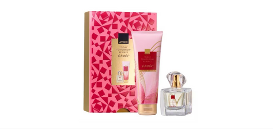 Set cadou Avon TTA Amour, apă de parfum 50 ml, loțiune de corp 125 ml, cutie de cadou